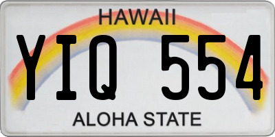 HI license plate YIQ554