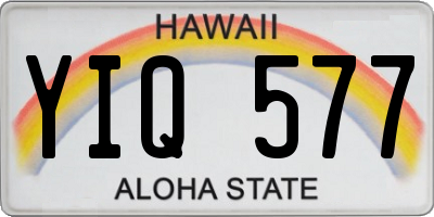 HI license plate YIQ577