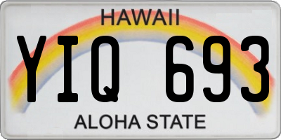 HI license plate YIQ693