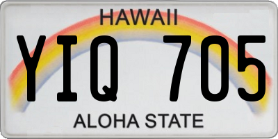 HI license plate YIQ705