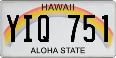 HI license plate YIQ751