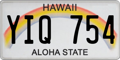HI license plate YIQ754
