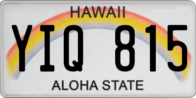 HI license plate YIQ815