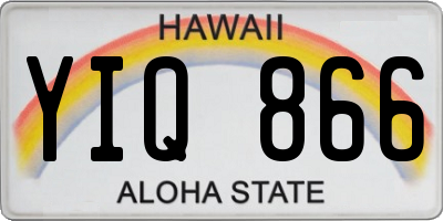 HI license plate YIQ866