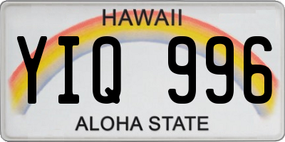HI license plate YIQ996