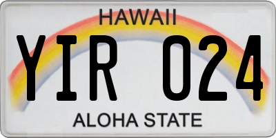 HI license plate YIR024