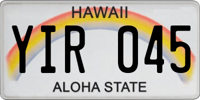 HI license plate YIR045