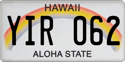 HI license plate YIR062