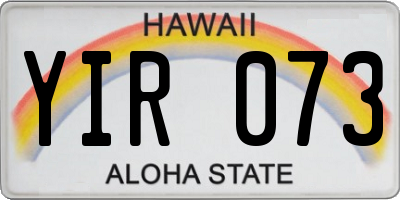 HI license plate YIR073