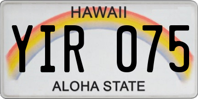 HI license plate YIR075