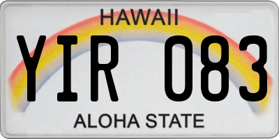 HI license plate YIR083
