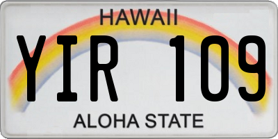HI license plate YIR109