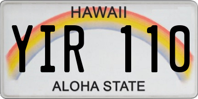 HI license plate YIR110