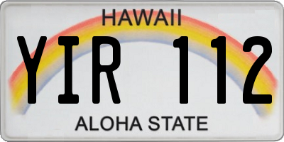 HI license plate YIR112