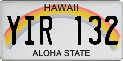 HI license plate YIR132
