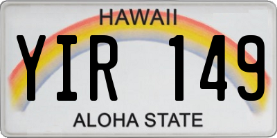 HI license plate YIR149