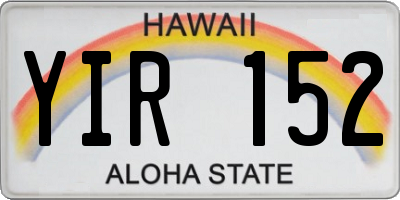 HI license plate YIR152