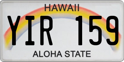 HI license plate YIR159