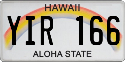 HI license plate YIR166