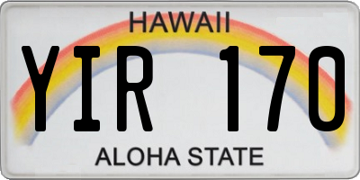 HI license plate YIR170