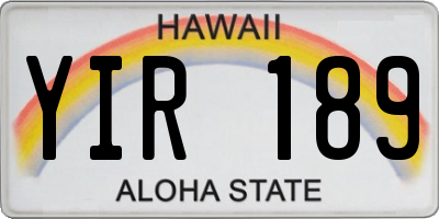 HI license plate YIR189