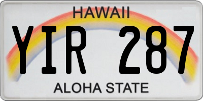HI license plate YIR287