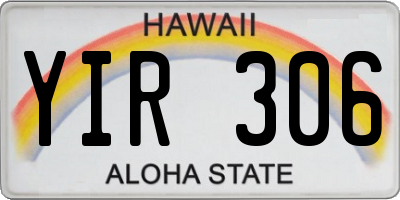 HI license plate YIR306