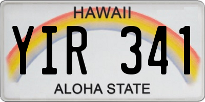 HI license plate YIR341