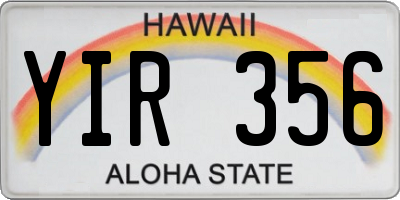 HI license plate YIR356