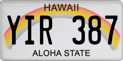 HI license plate YIR387