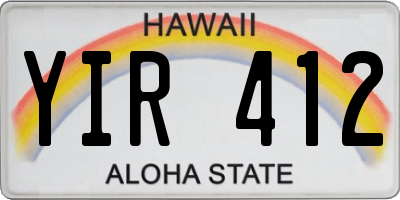 HI license plate YIR412