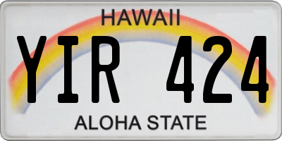HI license plate YIR424