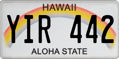 HI license plate YIR442