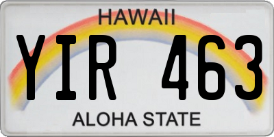 HI license plate YIR463