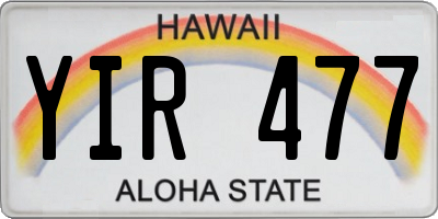 HI license plate YIR477