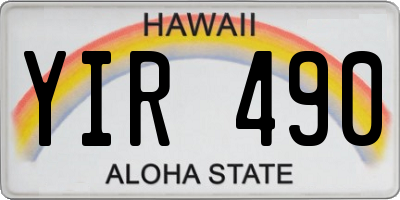 HI license plate YIR490