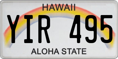 HI license plate YIR495