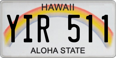 HI license plate YIR511