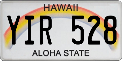 HI license plate YIR528