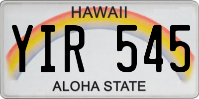 HI license plate YIR545