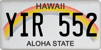 HI license plate YIR552