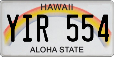 HI license plate YIR554