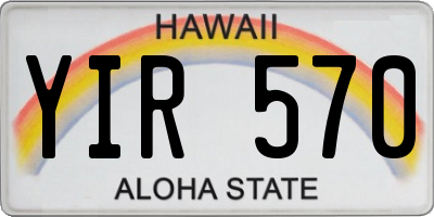 HI license plate YIR570