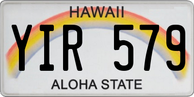 HI license plate YIR579