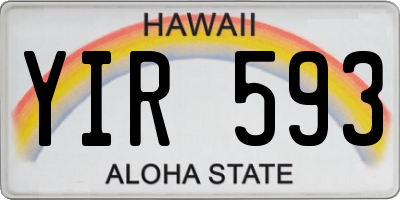 HI license plate YIR593