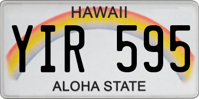HI license plate YIR595