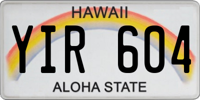 HI license plate YIR604