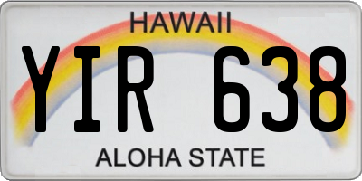 HI license plate YIR638