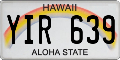 HI license plate YIR639