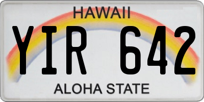 HI license plate YIR642